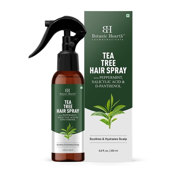 Botanic Hearth Tea Tree Oil Scalp Spray | Refreshing Hair & Scalp Mist | Cooling Lightweight Formula | Non-Greasy Daily Scalp Refresher | For Fresh-Looking Hair Between Washes | 6.8 fl oz