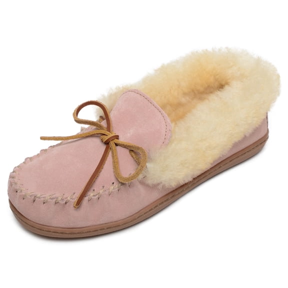 Minnetonka Womens Alpine Sheepskin Moccasin, Pink Blush, Size 9