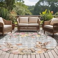 thumbnail image 4 of Easter Rabbits Round Area Rug 5Ft Washable Circle Rugs for Living Room Bedroom, Spring Floral Butterfly Animal Gray Plaid Non-Slip Carpet Floor Mats Indoor Outdoor Carpet Runner Aesthetic Home Decor, 4 of 8
