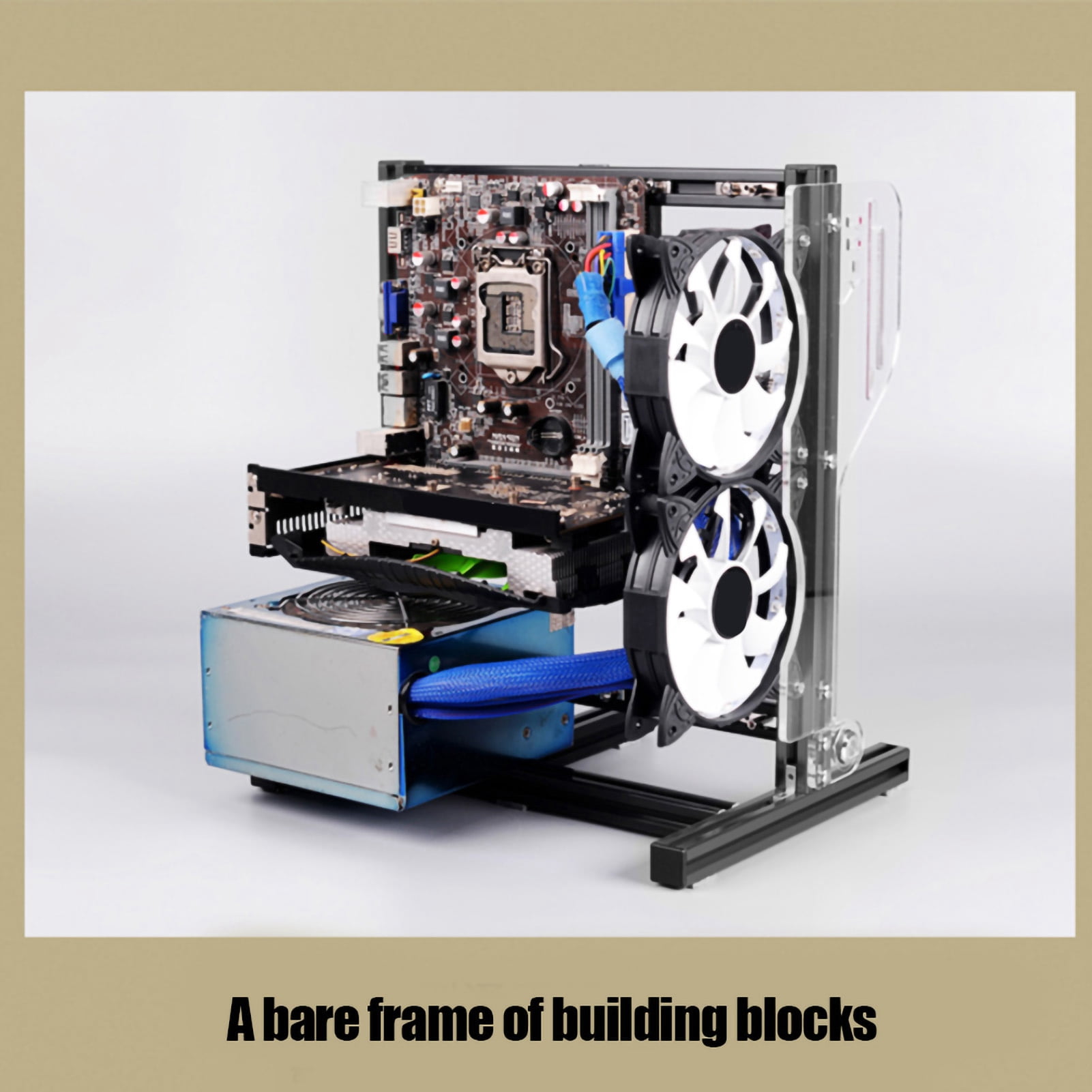 ATx M-ATx/ ITX Chasis Abierto Overclocking Vertical Marco De Aluminio ...