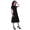 thumbnail image 3 of Moomaya Womens Solid Long Shirt Dress w/ Buttons Casual Loose Fit Tshrit Dresses, 3 of 7