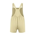 thumbnail image 7 of Diufon Plus Size Women Shorts Rompers Square Neck Sleeveless Playsuits Solid Color Bodysuits with Pockets, 7 of 7
