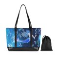thumbnail image 7 of FORMRS Canvas Laptop Tote Bag for Women with 15.6" Computer Compartments Shoulder Handbag, Blue Ocean, 7 of 7