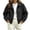 01 Black, variant on Womens Fall Tops Polka Dot Cropped Jacket Full Zip with Pockets Lightweight Relaxed Fit Spring and Fall