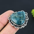 thumbnail image 2 of Natural Neon Blue Apatite Gemstone 925 Sterling Silver Ring Size 10.5, 2 of 2