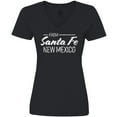 thumbnail image 3 of Inktastic From Santa Fe New Mexico in White Distressed Text Women's V-Neck T-Shirt, 3 of 5