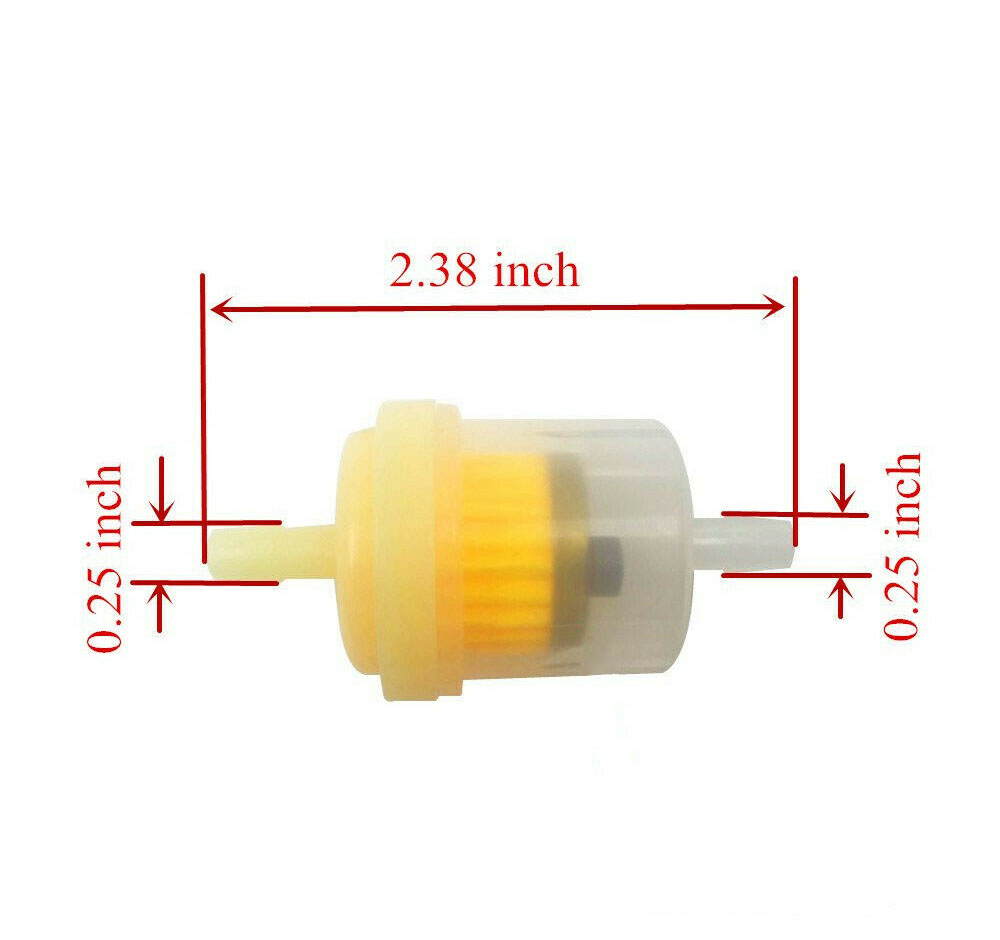 Ufer_98 Fuel Line Hose Kit With Filter And Clamps - 1/4" For Motorcycle/Lawn Mower