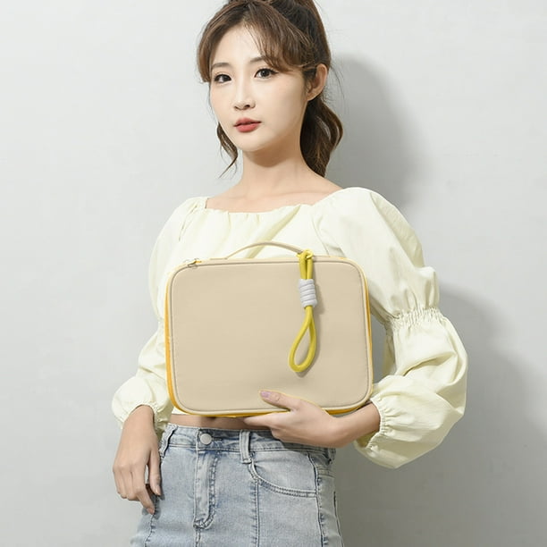 Organizador de bolsa con funda para tableta | Estuche electrónico compacto multicapa para viajes, negocios y oficina | Nylon resistente al agua | Unisex | Se adapta a tabletas de 11" | Ligereza