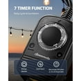 thumbnail image 2 of Outdoor Timer, Dusk to Dawn Sensor Countdown Light Timer, Plugin Waterproof Outdoor Timer Switch with Grounded Electrical Outlet, 10A, 1/2 HP, UL Listed, 2 Pack, 2 of 8