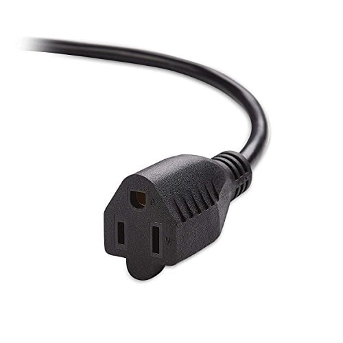 5 Pzas, extensión de alimentación 16AWG Cable Negro 6 Pies, CNE593340