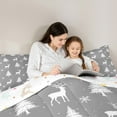 thumbnail image 5 of jejeloiu Cartoon Xmas Reindeer Full Size Comforter Sets,Merry Christmas Tree Bedding Comforter Set,Gray White Snowflake Bedding Sets For Teens,Ultra Soft Home Decor Reversible,3 Pieces, 5 of 8