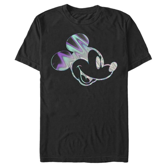 Men's Mickey & Friends Metallic Face  Graphic Tee Black 2X Large