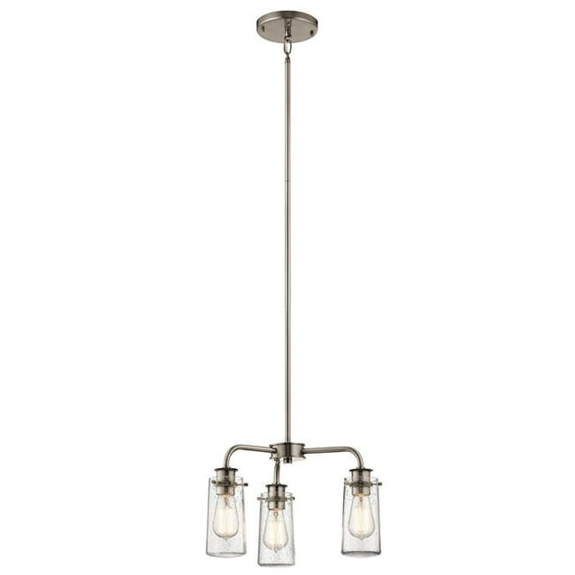 Kichler 43057CLP Lustre Braelyn & Semi Flush 3 Light&44; Étain Classique
