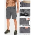 thumbnail image 3 of FEN AI Men Quick Drying Outdoor Cargo Shorts Breathable Hiking Fishing Short Elastic Waist Relaxed Grey Casual Summer Shorts with Belt, 3 of 10