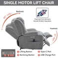 thumbnail image 5 of Power Lift Recliner Chair with Massage and Heat, Heavy Duty 350 LBS Capacity Electric Recliner with USB Ports, Perfect Gift for Husband, Wife, Father, Mother, Light Grey, 5 of 8