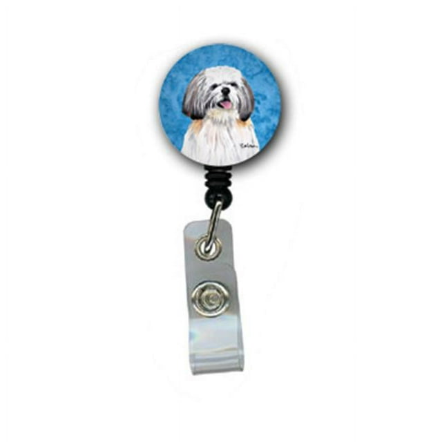 Carolines Treasures SC9128BU-BR Shih Tzu Bobine de Badge Rétractable Ou Porte-Identifiant avec Clip