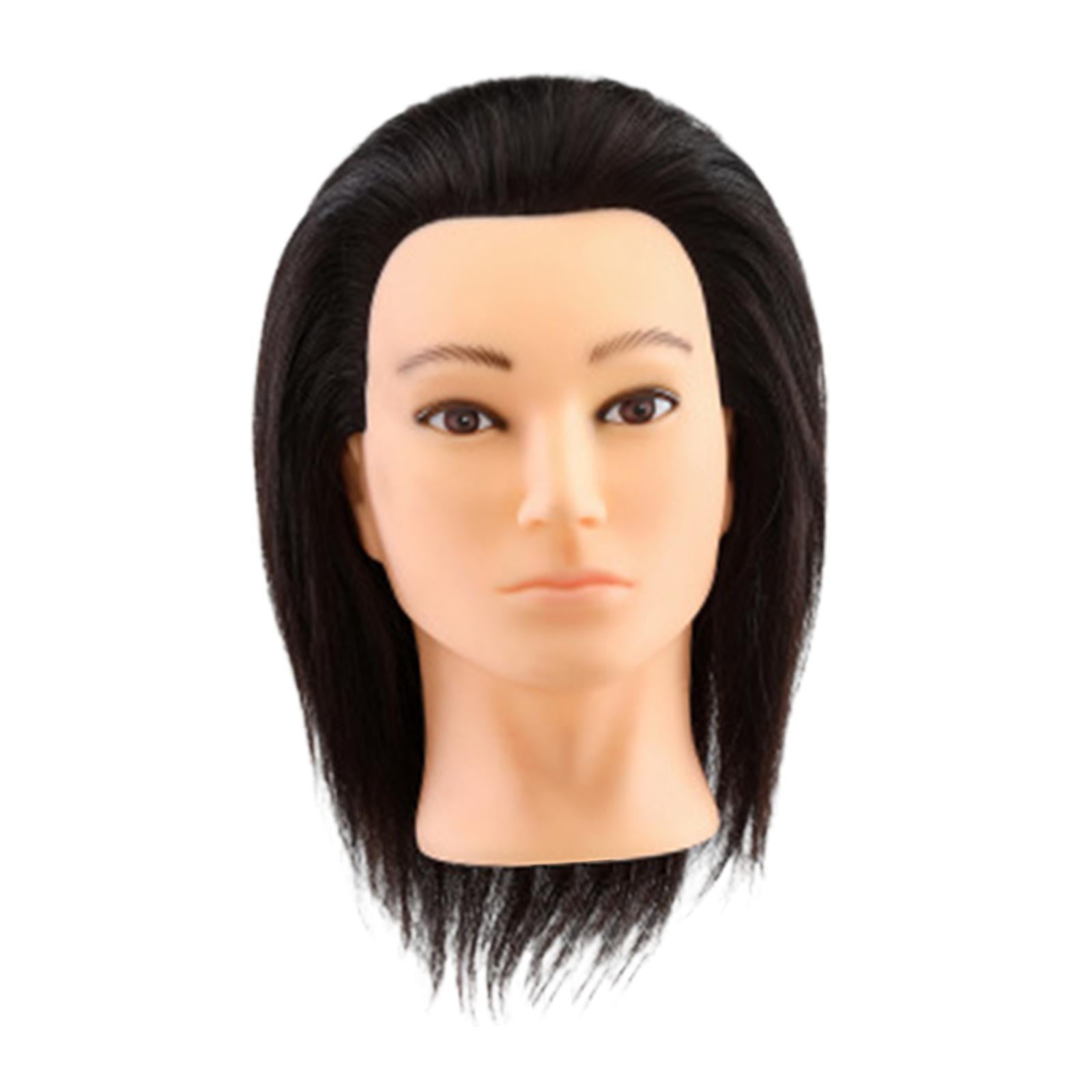 Bothyi Hair Mannequin Head Portable Doll Head for Braiding Hairdresser Hair Styling C Type Black