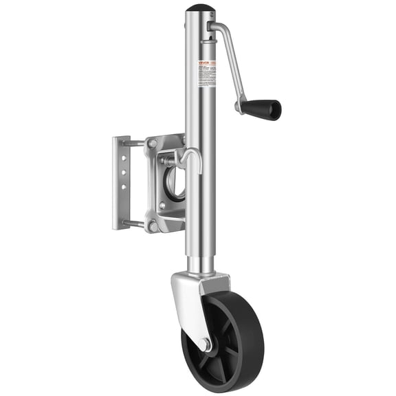 1000 lb Capacity Heavy Duty Boat Trailer Jack - Swivel Mount Marine Tongue Jack with Dual Wheel & Crank Handle, Adjustable 15"-27" Height, Rust-Proof for RV, Camper, and Utility Trailers