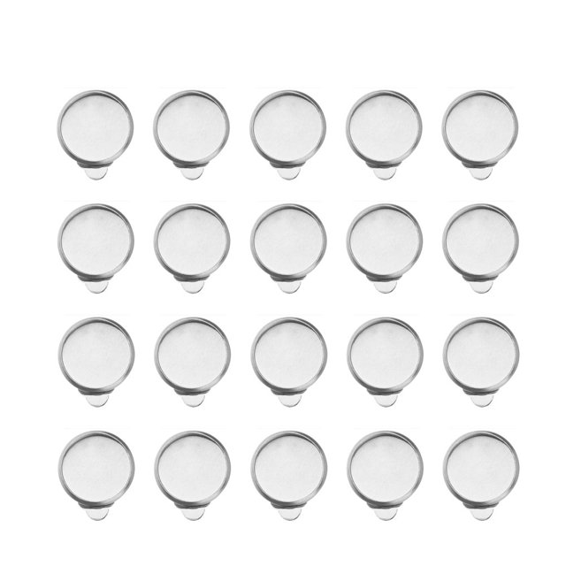 KAKOWELY 50pcs 12mm Ear Clip Tray Ear Clips Accessories DIY Ear Clips Tray DIY Ear Clips Accessory,0.67"X0.47"X0.2"