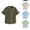 Army Green, variant on Boys Solid Henley Shirt Smart Casual Classic Button Up Turn Down Collar Short Sleeve Dress Blouse Tee Top