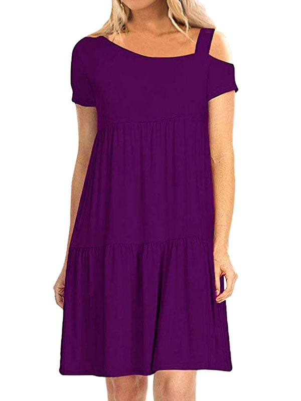 solid color shift dress