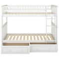 thumbnail image 6 of Newest Twin over Twin Bunk Bed with Drawers, Convertible to 2 Separate Beds, White Wooden Bunk Bed with Storage, Space Saving 2-in-1 Bed Frame, 6 of 12