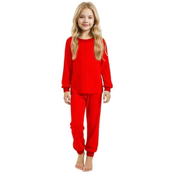 REDARER Children's Knitted Pajama Comfortable Sleepwear for Cozy Nights Soft and Breathable Wear for Kids for All Seasons,Size:7-8 Years