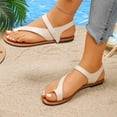 thumbnail image 4 of hoksml Women's Toe Ring Flat Sandals, Ankle Strap Open Toe Summer Shoes for Beach and Casual Wear, 4 of 9