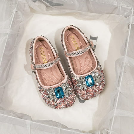 

Girls‘ Rhinestone Shoes Spring/Summer New Children‘s Aisha Sequined Small Shoes Large Children‘s Soft Sole Shoes