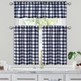 thumbnail image 7 of CAROMIO Kitchen Curtains for Bathroom, Navy Blue Buffalo Checker Pattern Small Tier Curtains 30 Inch Length Plaid Gingham Water Resistant Farmhouse Caf Curtain Set Bathroom Window Curtain, Set of 2 Tiers 2 x W 28" x H 30" Navy Blue/White, 7 of 7