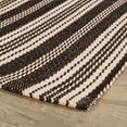 thumbnail image 5 of Ticking Stripe Black/Ivory Handwoven Indoor/Outdoor Rug, 4' x 6', 5 of 6
