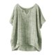 thumbnail image 2 of Tops para salir,Camiseta de lino para mujer, manga corta, cuello en V, blusa informal transpirable, tejido de poliéster, para uso doméstico, sopatenor, 2 of 8