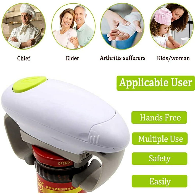  Automatic Jar Opener, One Touch Electric Can Opener, Adjustable  Easy Can Tin Open Tool, Ideal for Seniors People Suffering From Arthritis,  White : Home & Kitchen