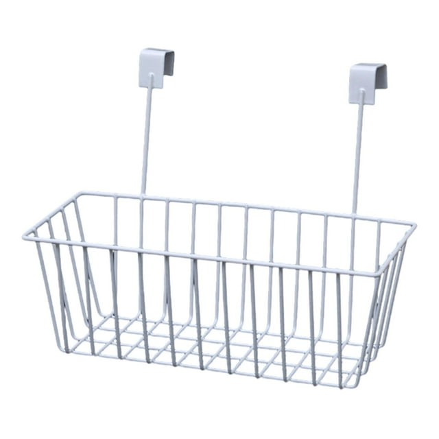 Cesta organizadora para puerta de armario, cestas de almacenamiento con ganchos, estantes, organización del fregadero, cesta colgante de metal para
