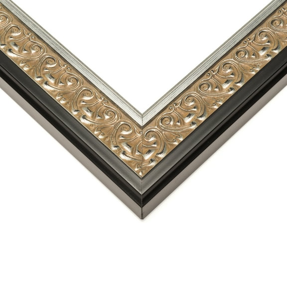 10x20 Ornate Silver Complete Wood Picture Frame with UV Acrylic, Foam Board Backing, & Hardware