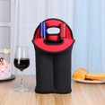 thumbnail image 1 of Portabotellas De Vino Portabotellas De Vino Camping Enfriador de botellas de vino Soporte de manga protectora de botella doble de neopreno (rojo), 1 of 4