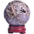 thumbnail image 1 of AMOYSTONE Sphalerite Energy Ball 2.8-3.2" | Divination Sphere Chakra Activation Tool with Wood Rack, 1 of 8