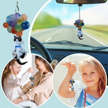 

Wepro Car Cat Pendant Car Pendant Decoration Rearview Colorful Cat Hangs