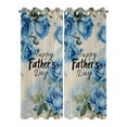thumbnail image 2 of nqOlkjepod Outdoor Curtains for Patio Waterproof, Happy Father's Day Outdoor Privacy Panels Grommet, Blue Spring Floral Vintage Blackout Outside Curtains for Porch/Cabana/Pergola 54"x108", 2 Panels, 2 of 8