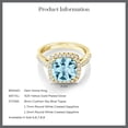 thumbnail image 6 of Gem Stone King 3.30 Ct Sky Blue Topaz White Created Sapphire 18K Yellow Gold Plated Silver Ring, 6 of 6