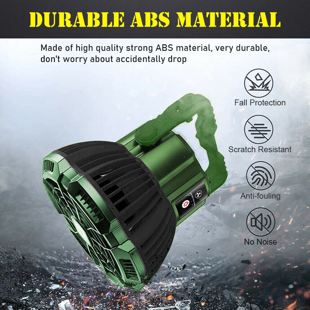 IC ICLOVER Outdoor Portable Tent Fan LED Light Rechargeable Hanging Camping Lantern + Remote