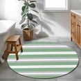 thumbnail image 2 of Round Rugs 4Ft, Green Grey Stripe Round Area Rug Washable Indoor Throw Carpet, Minimalist Farmhouse Striped Soft Non Slip Circle Rug for Kitchen Nursery Room Home Decor Aesthetic, 2 of 7