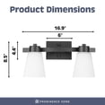 thumbnail image 3 of Prominence Home 2 Pack 2 Light Modern Bathroom Vanity Light with Frosted Glass, 3 of 12
