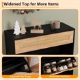 thumbnail image 5 of Natural Rattan Shoe Cabinet with 3 Flip Doors and 1 Drawer, Narrow Shoe Rack with Adjustable Shelf, Freestanding Shoe Storage Organizer for Entryway, Hallway, 5 of 7