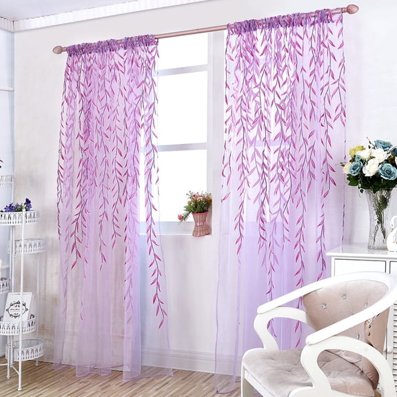 Sheer Curtain under $5! Xqxayjr Sheer Voile Curtain, Translucent Window Panel for Living Room Bedroom, Pastoral Style Drapes for Privacy Light Filtering, Decorative Home Curtain