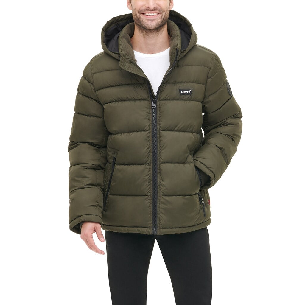 Men's Levi's Quilted Performance Hooded Puffer Jacket Midnight