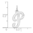 thumbnail image 4 of Auriga 14k White Gold Letter P Initial Charm Pendant for Women, 4 of 6