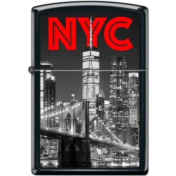 Zippo Lighter- NYC New York City Black Matte Windproof Lighter #Z5246