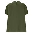 thumbnail image 5 of Dressy Shirts for Women Button Down Solid Color Short Sleeve Lapel Collared Blouses Ladies Summer Casual Beach Tops, 5 of 6