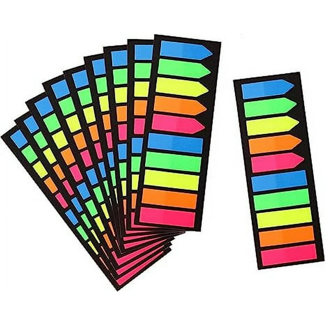 XmhyTop 2000 Pcs Onglets de Page, Onglets Collants Colorés pour Livres, Carnets, Onglets d'Index, Drapeaux Collants de Page Flèche
